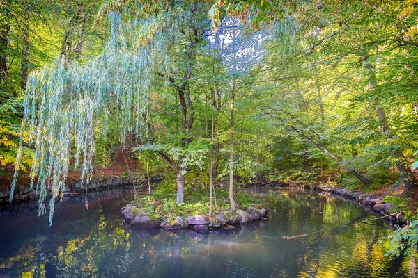 Helsingborg Ramlosa Brunnspark Small Pond — стокове фото