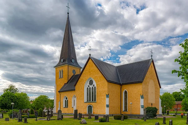 Kostel Broby Byl Postaven Gotickém Stylu Obnovy Architektury — Stock fotografie