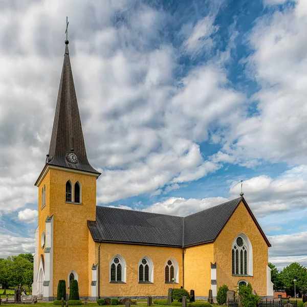 Kostel Broby Byl Postaven Gotickém Stylu Obnovy Architektury — Stock fotografie