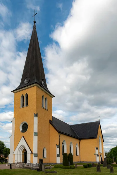 Kostel Broby Byl Postaven Gotickém Stylu Obnovy Architektury — Stock fotografie