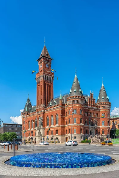 Helsingborg Sverige Juni 2020 Stadshuset Nygotisk Stil Helsingborg — Stockfoto