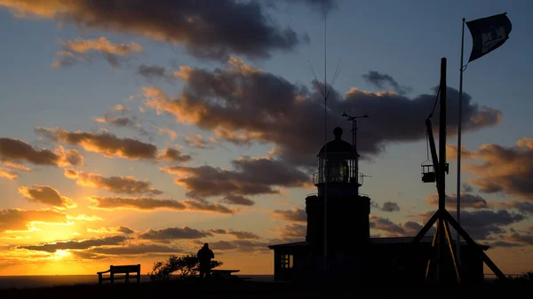 Faro Principal Situado Costa Kullaberg Suroeste Suecia Atardecer — Foto de Stock