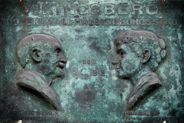 Helsingborg Sweden 2020年9月6日 ヴィキンスベルクヴィラの記念銘板 — ストック写真