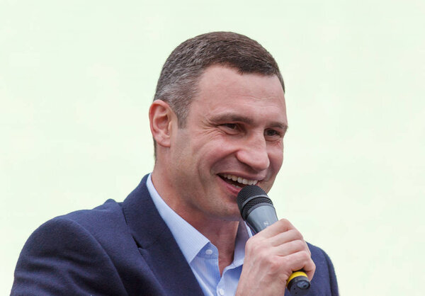 KIEV, UKRAINE - MAY 30, 2015 - Vitali Klitschko singing on the Day of Kyiv City, Ukraine