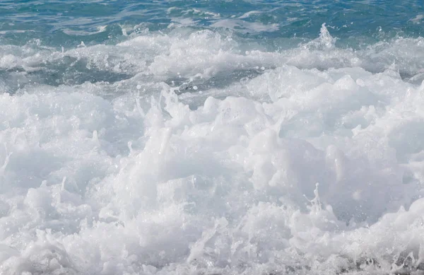 Närbild Azure Skummande Havet Nice Frankrike — Stockfoto
