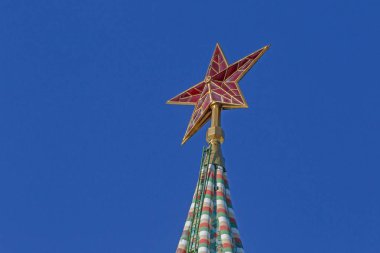 kırmızı yıldız üzerinde işçinin kule, Moskova Kremlin, Rusya yakın çekim