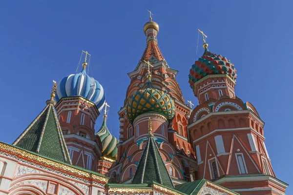 Kuppeln Der Basilius Kathedrale Auf Dem Roten Platz Moskau — Stockfoto