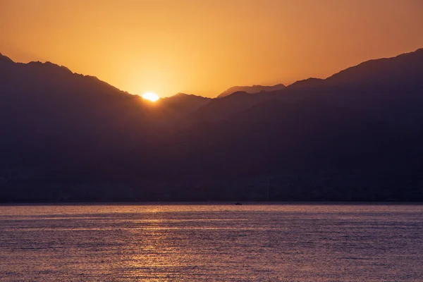 Blick Auf Den Wunderschönen Sonnenaufgang Von Eilat Israel — Stockfoto