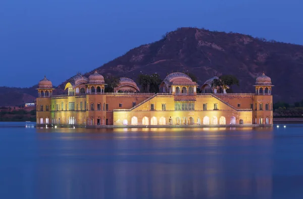 Wzrok Jal Mahal Palace Jaipur Nocy Indie — Zdjęcie stockowe