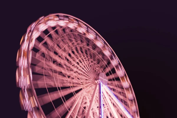 Red Lights Ferris Wheel Night — Stock Photo, Image