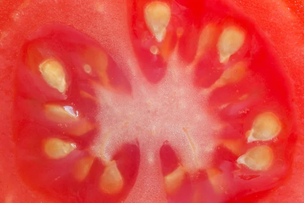 Gros Plan Tranche Tomate Rouge — Photo