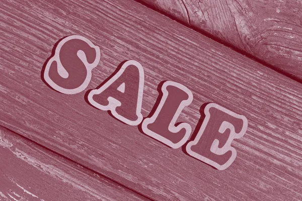 Word Sale Made Wooden Letters Wooden Board — Stock Photo, Image