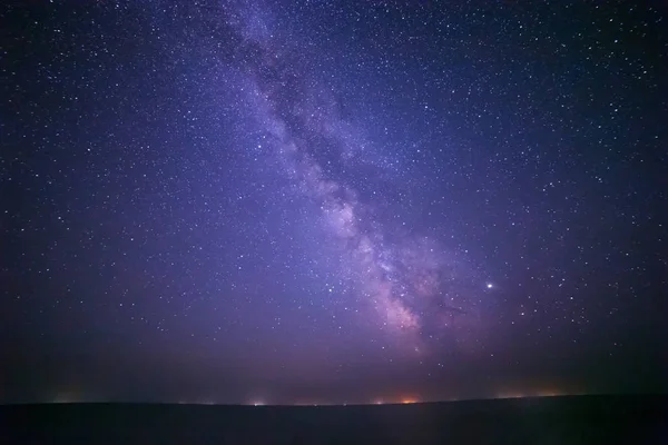 Beskåda Milky Långt Galax Över Havet — Stockfoto