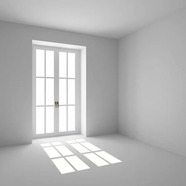 Empty Room French Window Closed — Stock Photo, Image