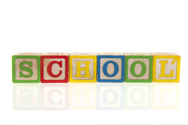 Coloridos Bloques Educativos Juguete Madera Con Letras — Foto de Stock