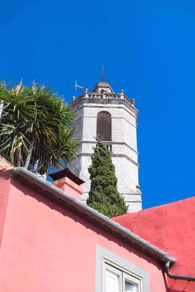 Toren Van Kerk Spaanse Stad Llagostera — Stockfoto