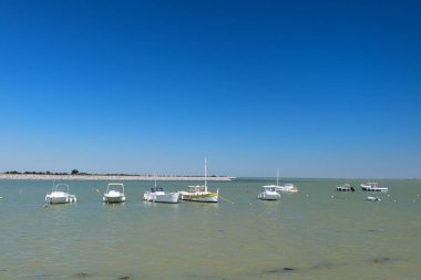 Ile de Re - Fransız köyünde Loix limandaki tekneler