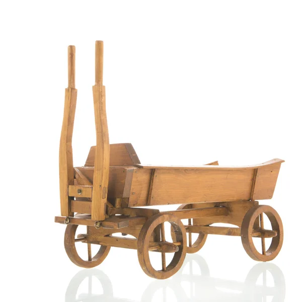 Antique Wooden Farmers Cart Agriculture Purpose Isolated White Background — Stock Photo, Image