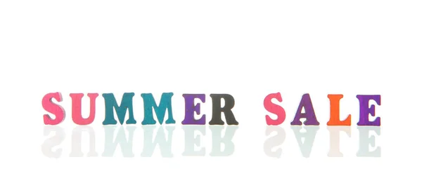 Written Summer Sale Wooden Colorful Letters — Stock Photo, Image