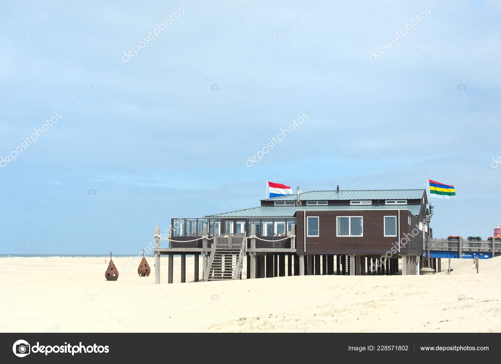 Landscape Beach Pavilion Dutch Island Terschelling — Stock Photo 