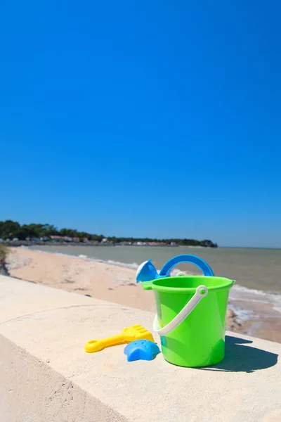 Brinquedos Praia Aldeia Rivedoux Plage Ilha Ile França — Fotografia de Stock