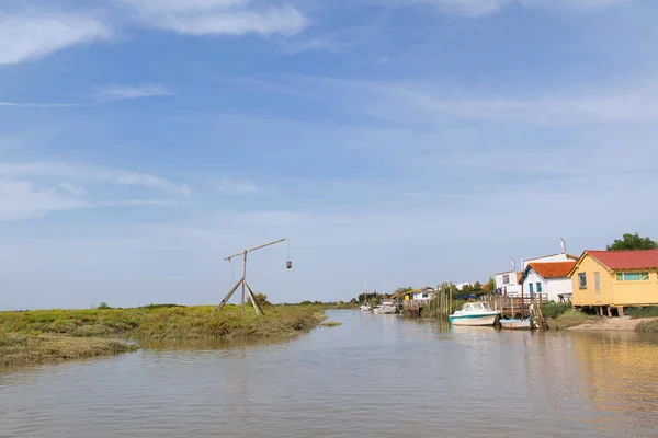 Французские Деревянные Устричные Домики Ландшафте Франции Charente Maritime — стоковое фото