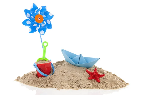 Summer beach with toys — Stock Photo, Image