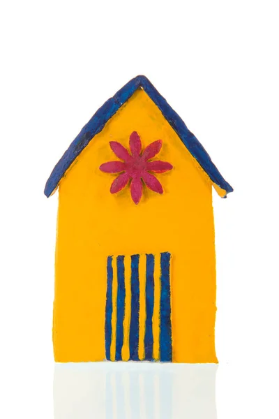 Kolorowa, ręcznie robiona kabina plażowa — Zdjęcie stockowe