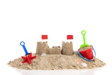 Summer beach with toys clipart