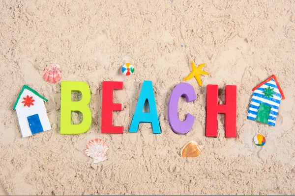 Beach huts in the sand — Stock Photo, Image