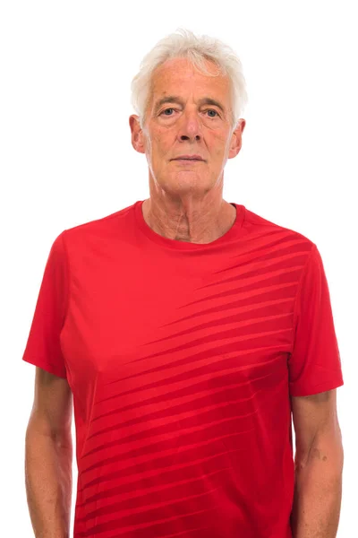 Portrait Senior Sport Man White Background — Stock Photo, Image