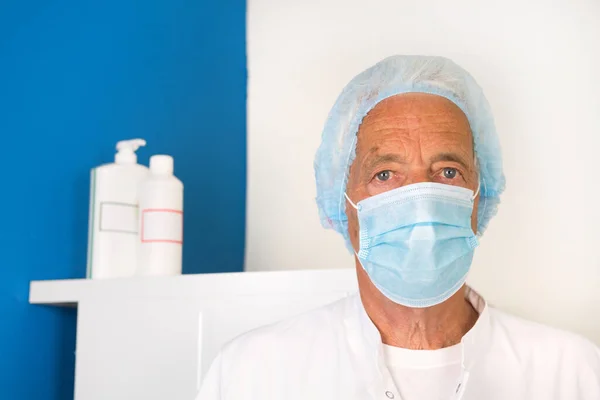 Médecin Avec Masque Facial Vêtements Protection — Photo