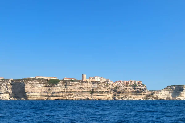 Cidade Bonifacio Sobre Rochas Sul Córsega Francesa — Fotografia de Stock