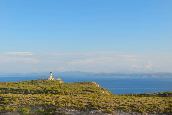 Weerstation Aan Kust Eiland Corsica Bij Bonifacio — Stockfoto