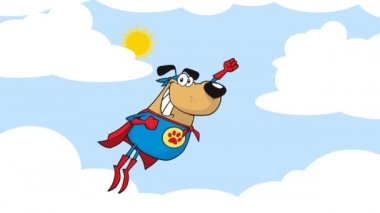 Kahverengi Süper Kahraman Köpek Uçuşu