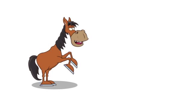 Horse Cartoon Character Running. — Stock Video