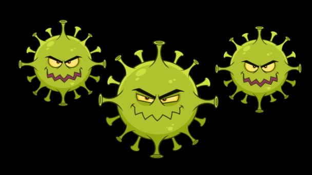 Zielone Złe Bakterie Ciemnym Tle Covid19 Koncepcja — Wideo stockowe