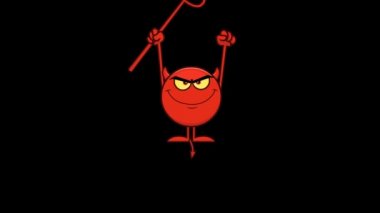 Siyah arkaplanda gölgesi olan animasyon Şeytan Çizgi Filmi Karakteri 