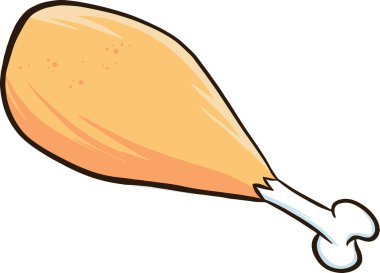 Çizgi film Tavuk Bacağı. Vektör Resimleri Beyaz Arkaplanda İzole Edildi