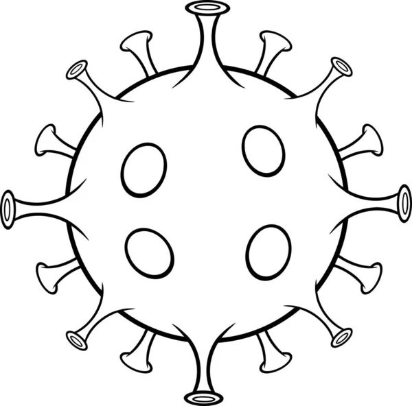 Coronavirus Blanco Negro 2019 Ncov Bacterias Patógenas Ilustración Trama Aislada — Vector de stock