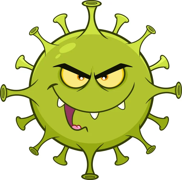 Angry Coronavirus 2019 Ncov Cartoon Character Pathogenic Bacteria Різкі Ілюстрації — стоковий вектор