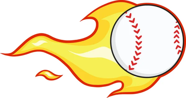 야구볼 불꽃의 Cartoon Baseball Ball Trail Flames Vector Collection — 스톡 벡터
