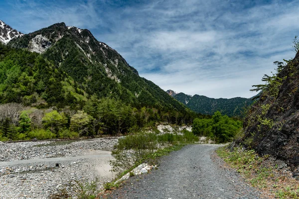 Dekking Van Bergketen Met Sneeuw Kamikochi Japan — Stockfoto