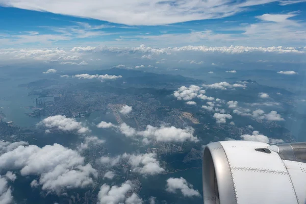 Vista Aérea Acima Hong Kong — Fotografia de Stock