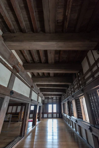 Intérieur Tour Guet Dans Château Himeji — Photo