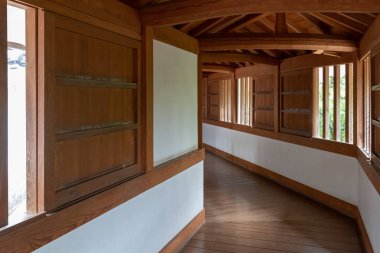 Himeji, Japonya - 29 Haziran 2017: Japonya'da Himeji, Himeji Kalesi iç. Kalenin prototip Japon kale mimari hayatta kalan en güzel örneği olarak kabul edilir.