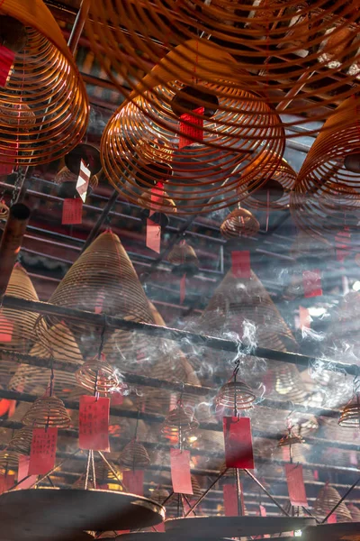 Jésus Lumière Les Encens Suspendus Intérieur Temple Man Hong Kong — Photo