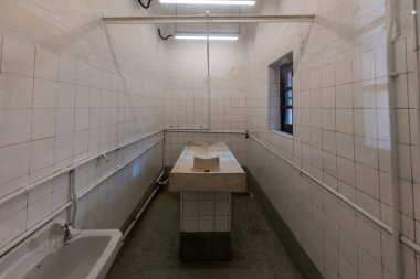 Merkez, Hong Kong - 20 Eylül 2018: Tai Kwun, eski Merkez polis karakolu bileşik hapishaneden iç ayarı.