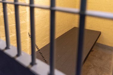 Merkez, Hong Kong - 20 Eylül 2018: Tai Kwun, eski Merkez polis karakolu bileşik hapishaneden iç ayarı.