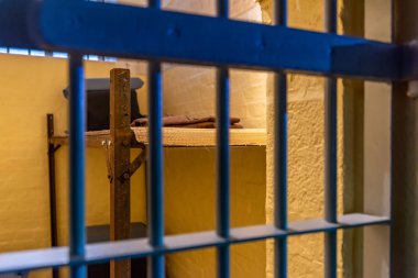 Merkez, Hong Kong - 20 Eylül 2018: Tai Kwun, eski Merkez polis karakolu bileşik hapishaneden iç ayarı.